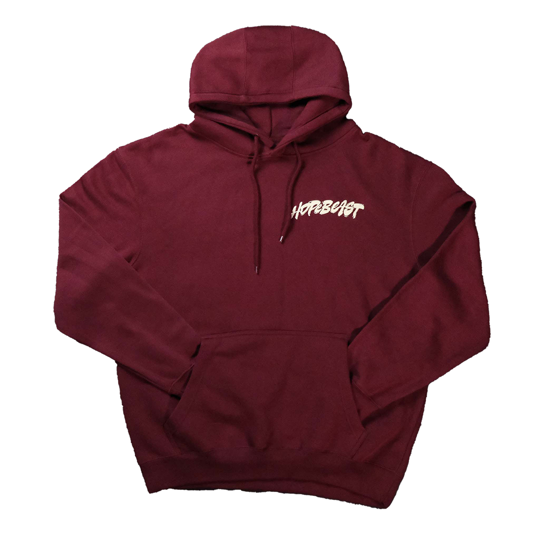 MH LH Hoodie Wine Off white
