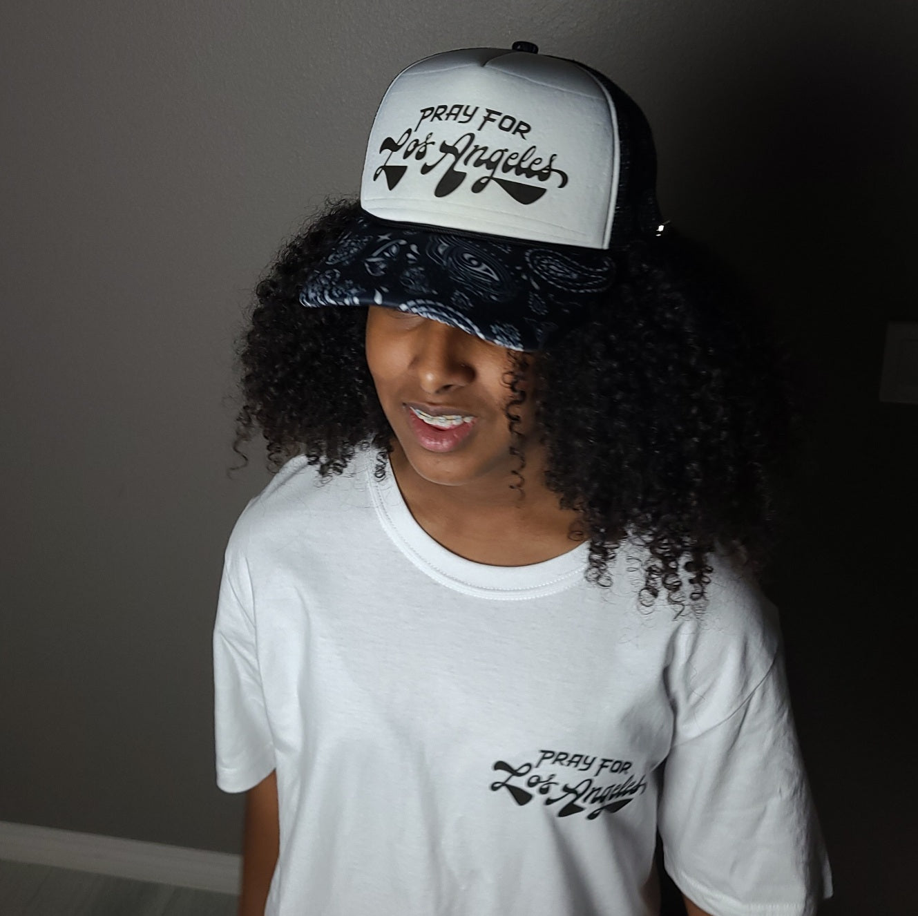 P4LA Trucker (Black/White Paisley)